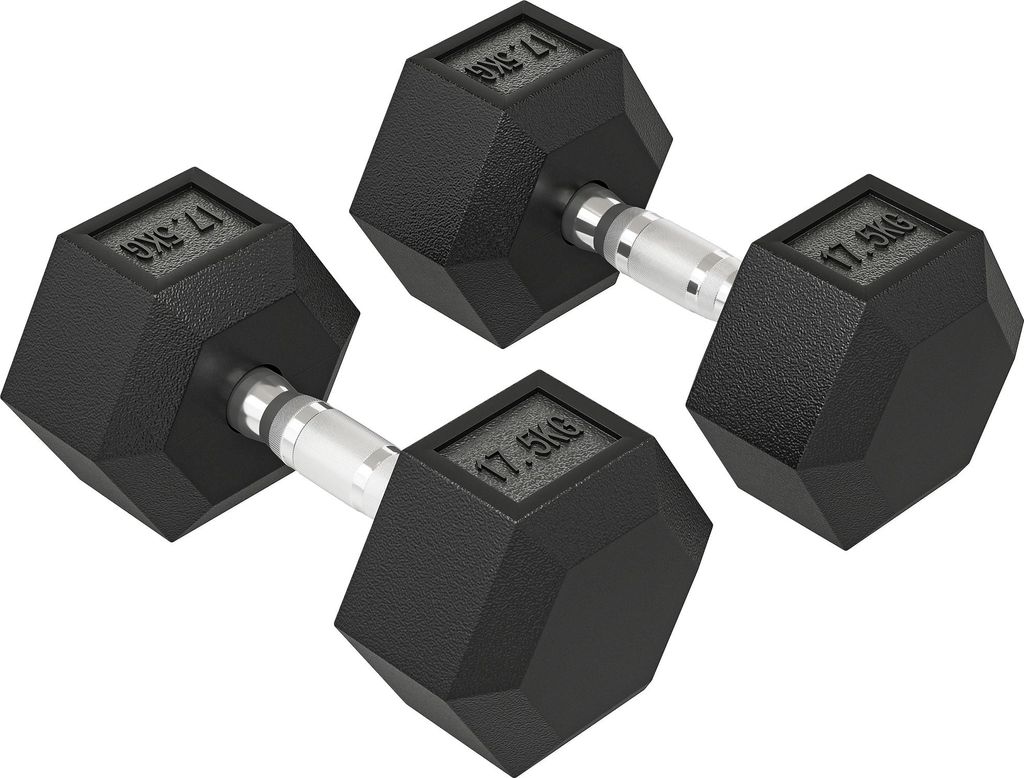 HOMCOM Kurzhantel, Hexagon Gummihantel, 35 kg Fitness Produktbild 