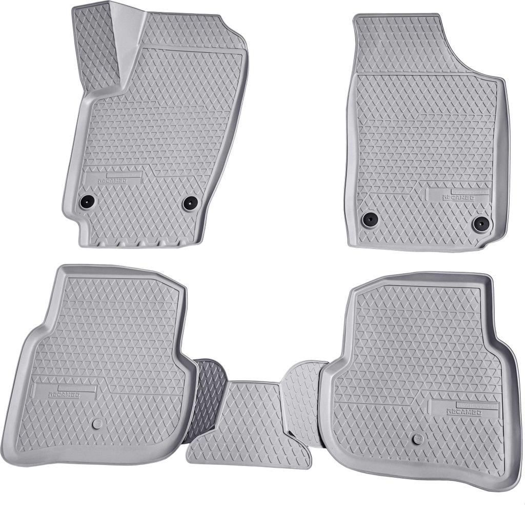 3D Gummi Fussmatten für SEAT Ibiza | Typ 6J | BJ 2008-2017 | grau mit Rand