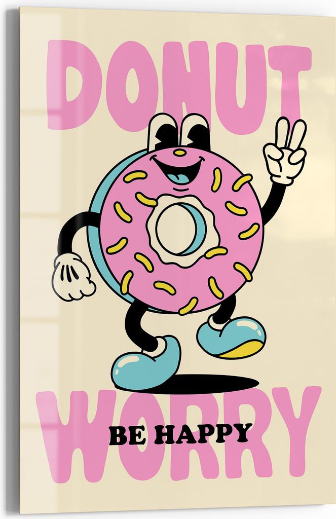 DEQOART Magnettafel Glas 40x60 cm 'Süße Lebensphilosophie' beschreibbar Whiteboard Küche