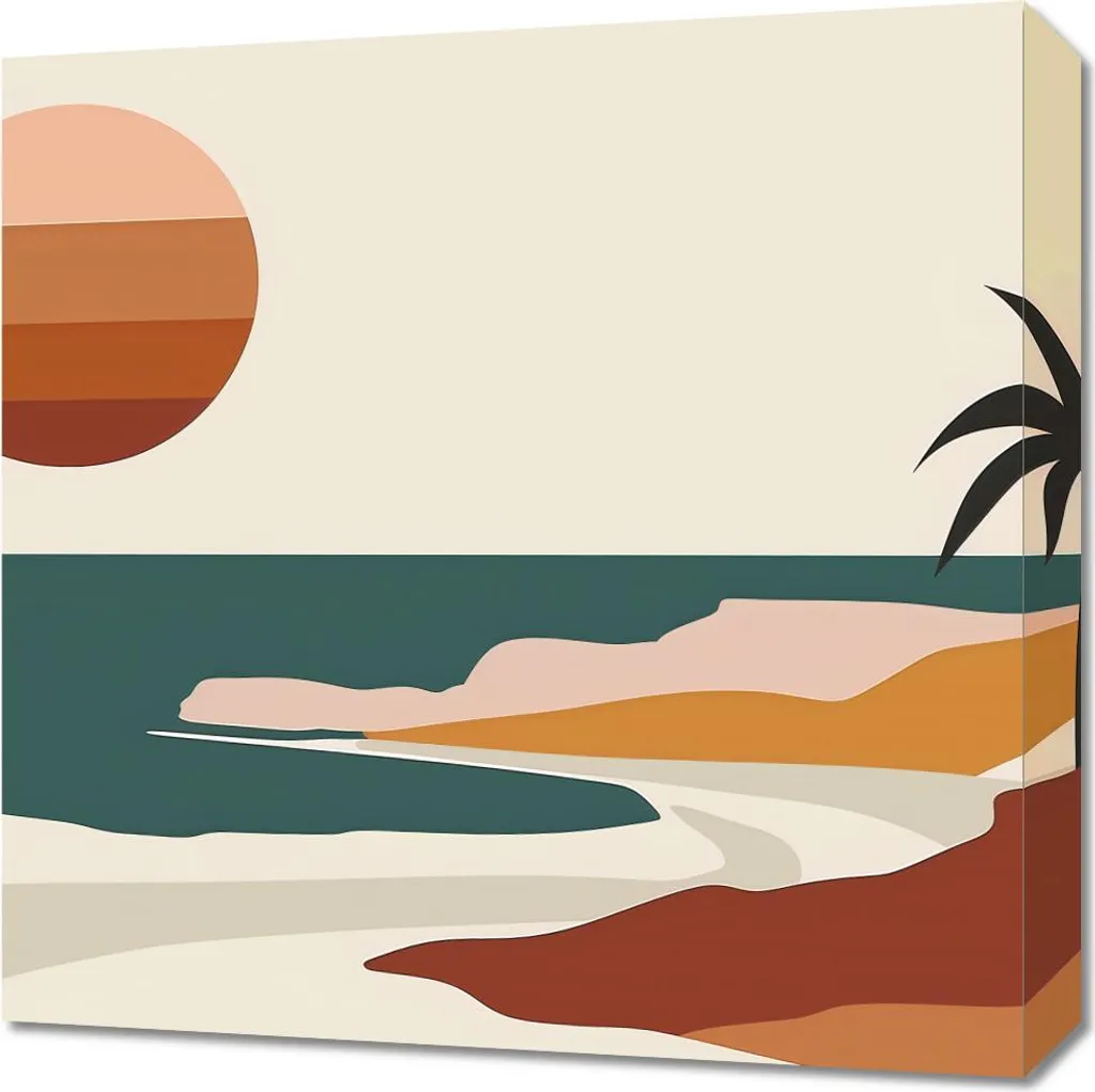 Offerta Quadro Isola al Tramonto 50x50cm - Decorazione Parete Canvas