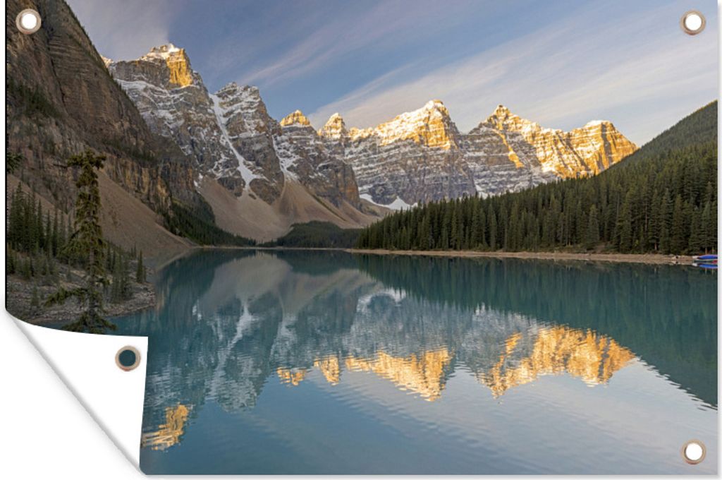 MuchoWow 90x60 cm Outdoor-Poster Gartendeko Sichtschutz Garten Poster für den Garten Moränensee im Banff-Nationalpark, Alberta