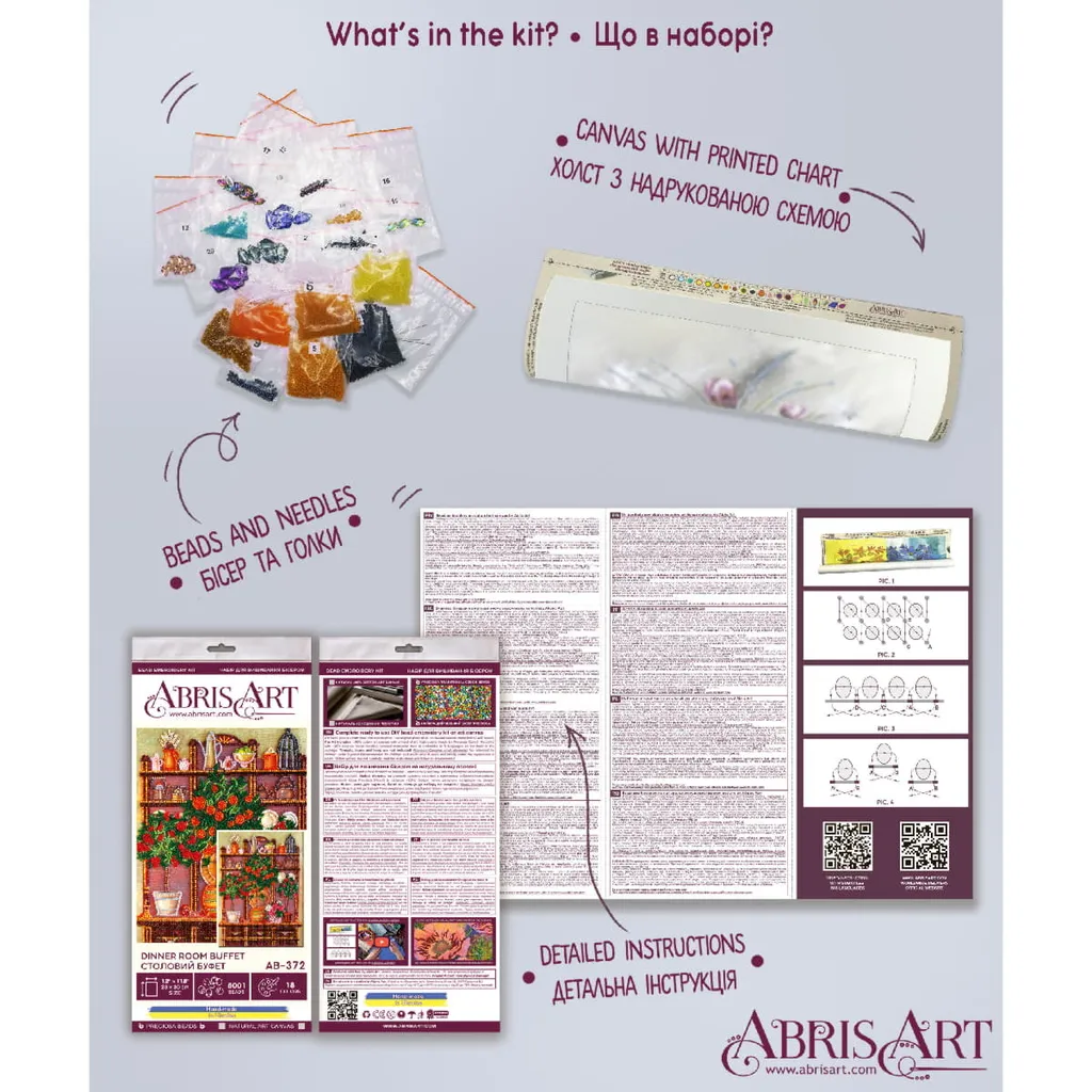 Crea il Tuo Quadro Buffet Sala da Pranzo - Kit Ricamo Abris Art 30x23 - 3