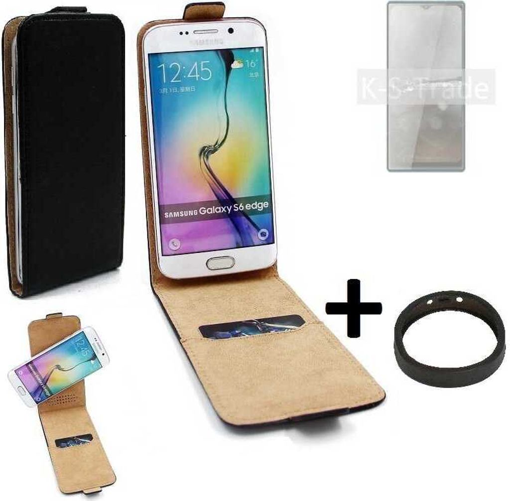 K-S-Trade TOP SET Handyhülle kompatibel mit Cubot P50 360° Flipstyle Schutzhülle Smartphone Tasche schwarz + TPU Bumper, Case Hülle Flip cover