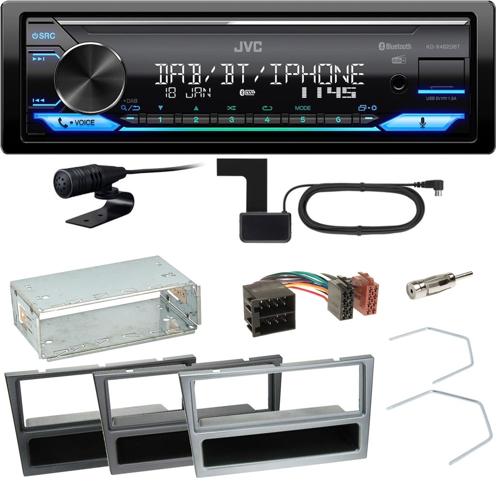 JVC KD-X482DBT Bluetooth Einbauset für Opel Vectra C Signum Corsa Combo