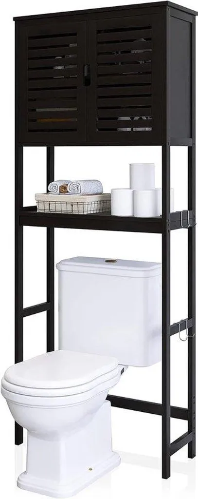 Étagère en bambou noir pour petits espaces - Rangement cuisine compact
