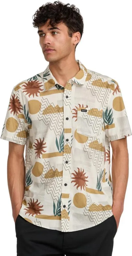 T-shirt en coton bio Rvca Anytime SS Naturel M confortable et durable