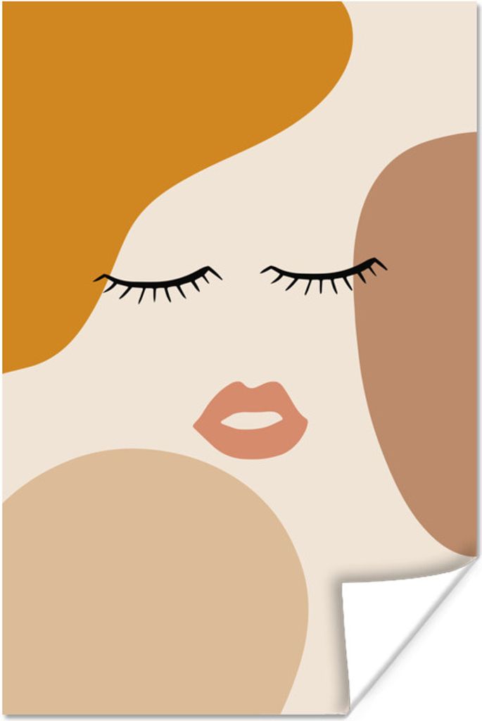 MuchoWow Poster Pastell - Frau - Wimpern 40x60 cm - Plakate für die Wand - Poster Babyzimmer