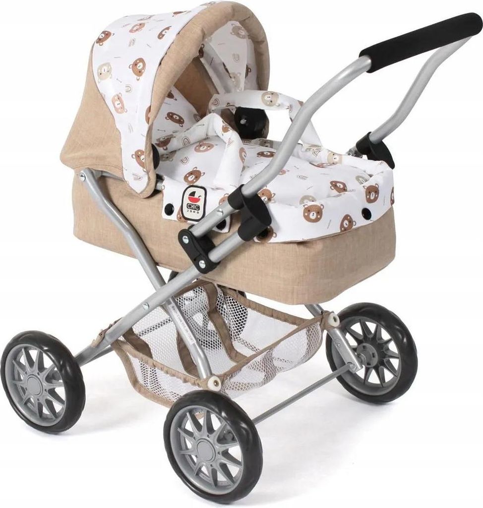 Carrello Mini Smarty Per Bambole – Con Borsa, Tettuccio E Rete, 56x37x56 Cm, Per Bambole Fino A 40 Cm