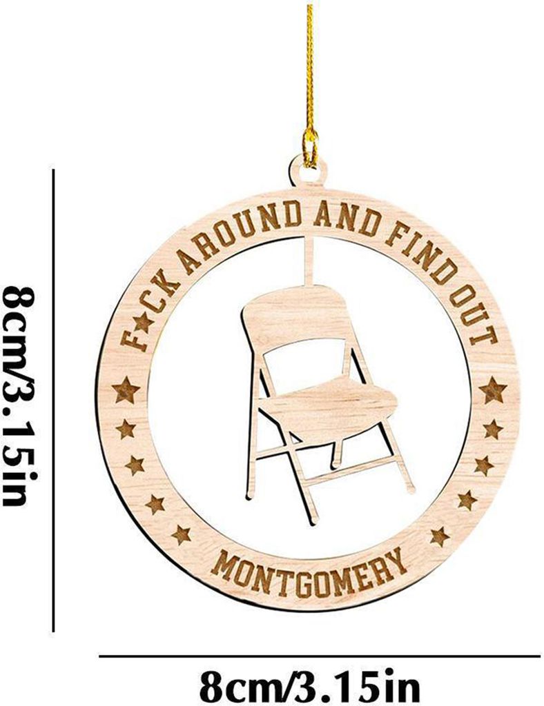 Weihnachtsbaumschmuck, Holzanhänger, glatte Kante, gratfrei, Klappstuhl, Thema, Weihnachtsparty, Hängedekoration