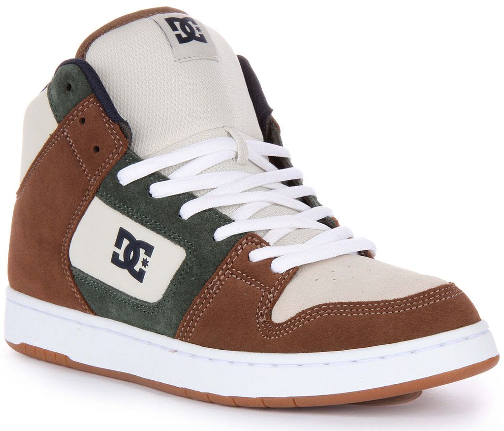 DC Shoes Manteca 4 Hi S Schnürung Wildleder Leder Turnschuhe Braun Beige – undefined / Braun Beige