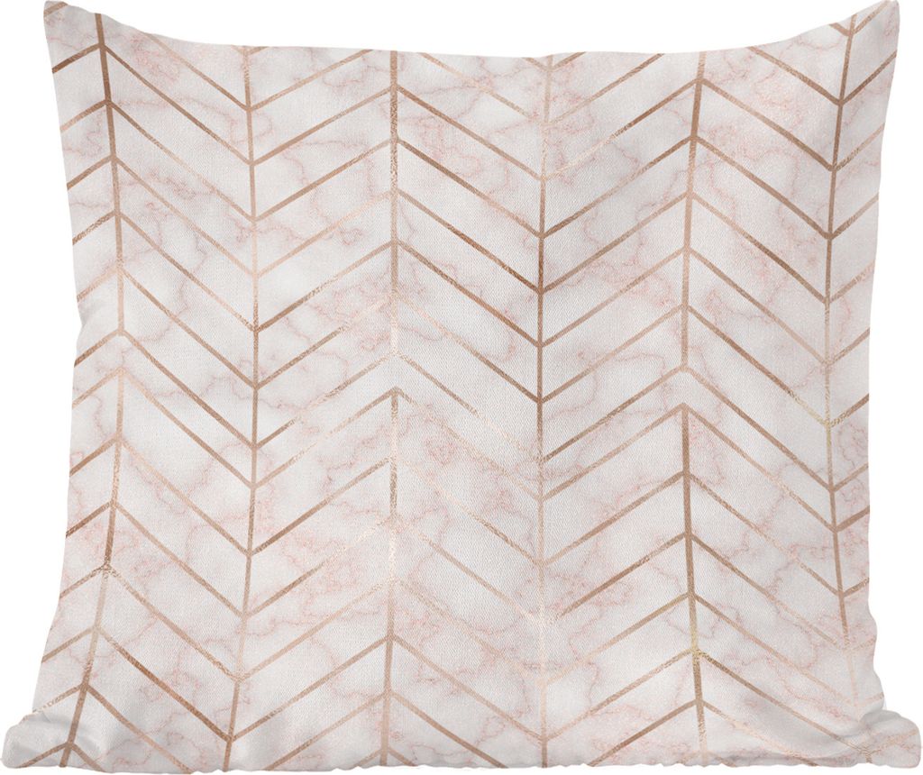 MuchoWow Zierkissen Sofakissen Wohnzimmer Dekokissen 50x50 cm Muster - Luxus - Rosa - Bronze - Komfort - Sofakissen