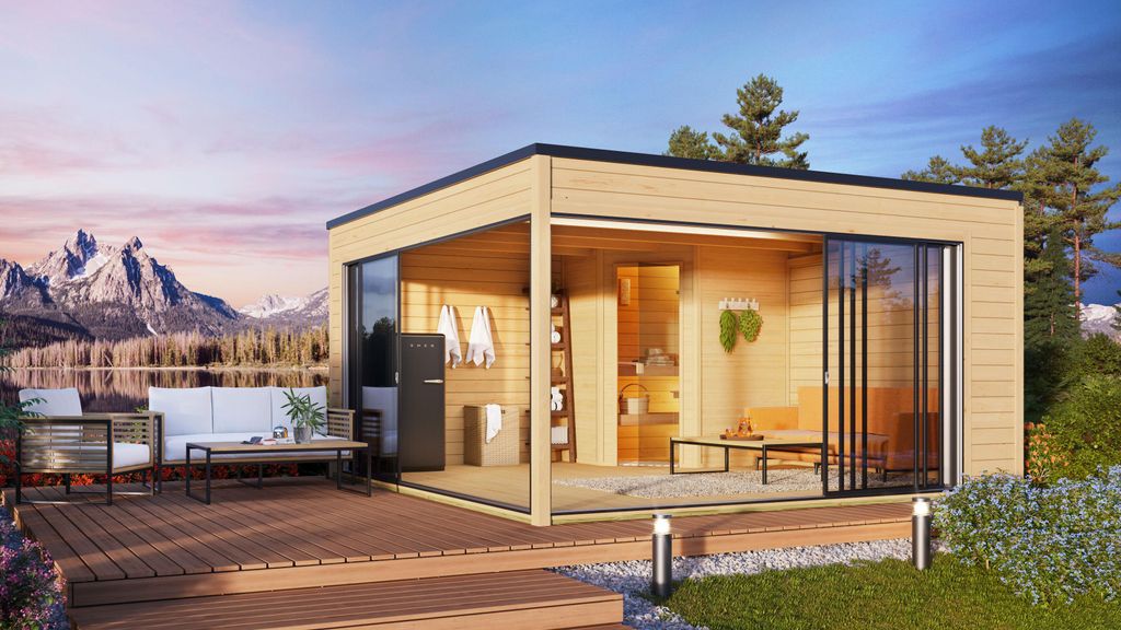 Fjordholz Saunahaus Modell Q-BIC Alu F