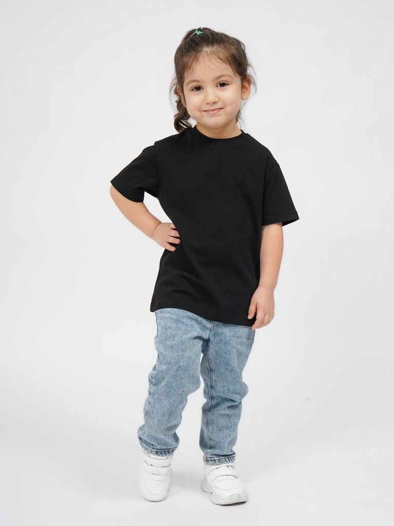 Bonito | T-Shirt Kinder – Größe 104 – Schwarz – 100% Baumwolle – Ideal für Schulsport, Bequem