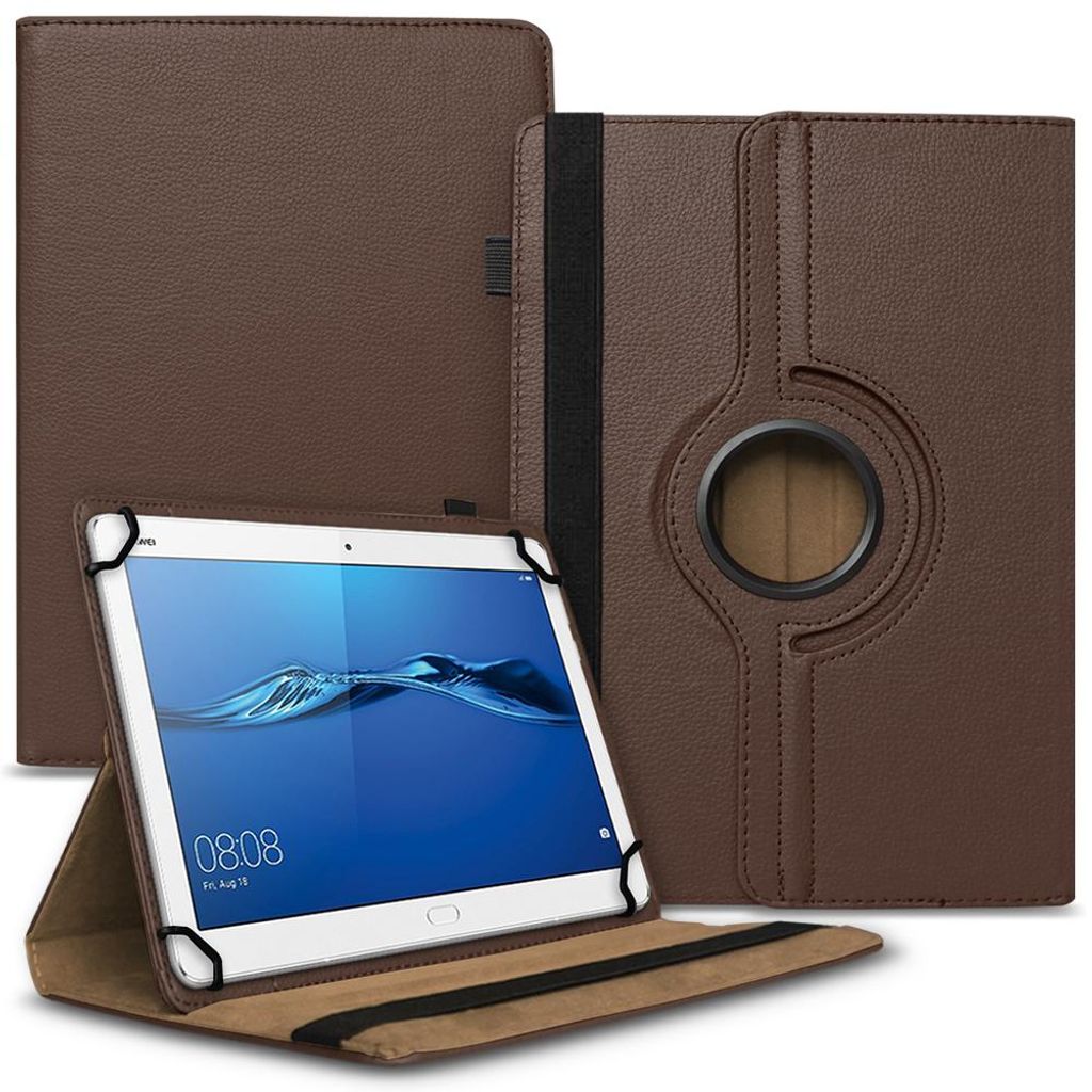 Tablet Hülle für Huawei Mediapad T1 T2 T3 T5 10 Tasche Schutzhülle 360 DrehbarFarben:Braun