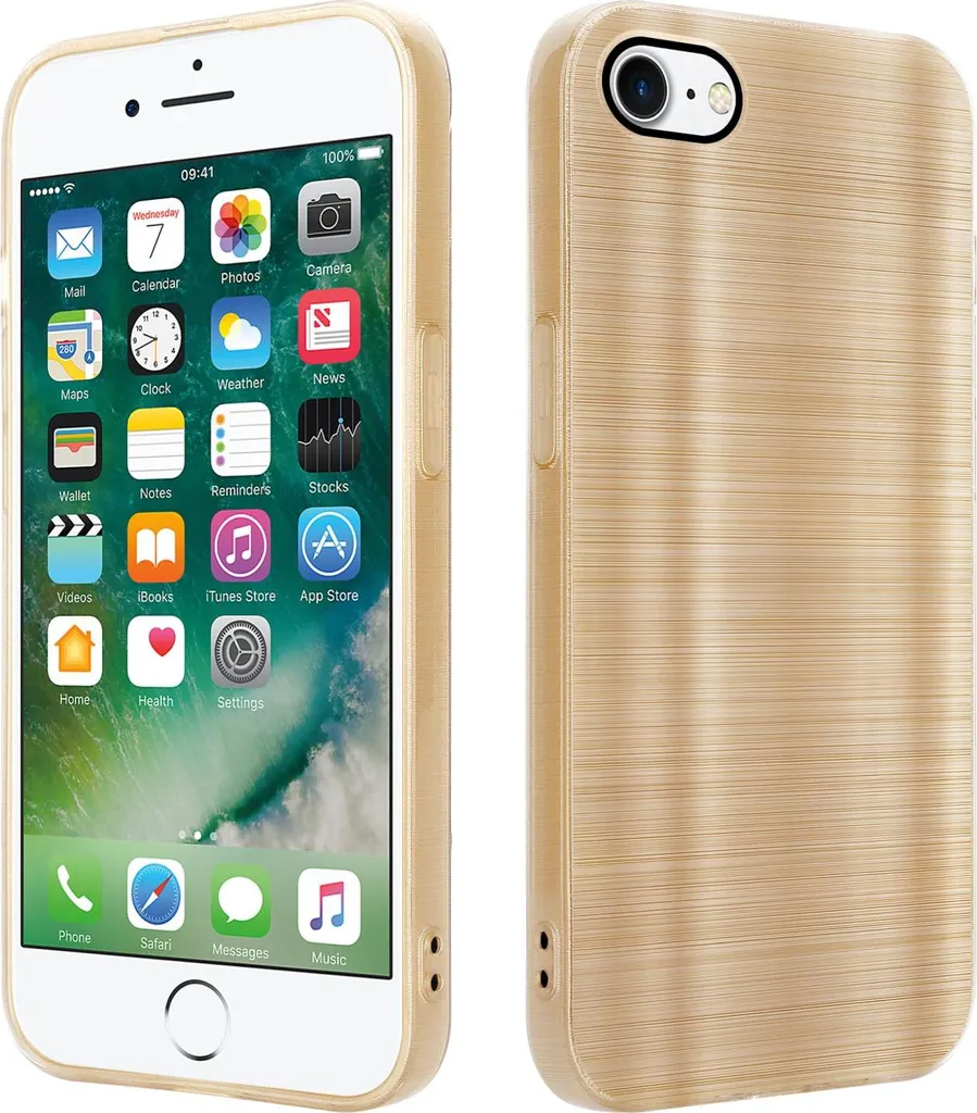 Custodia Cadorabo per Apple iPhone 7 / 7S / 8 / SE 2020 copertura protettiva in oro custodia del telefono cellulare custodia in silicone TPU custodia