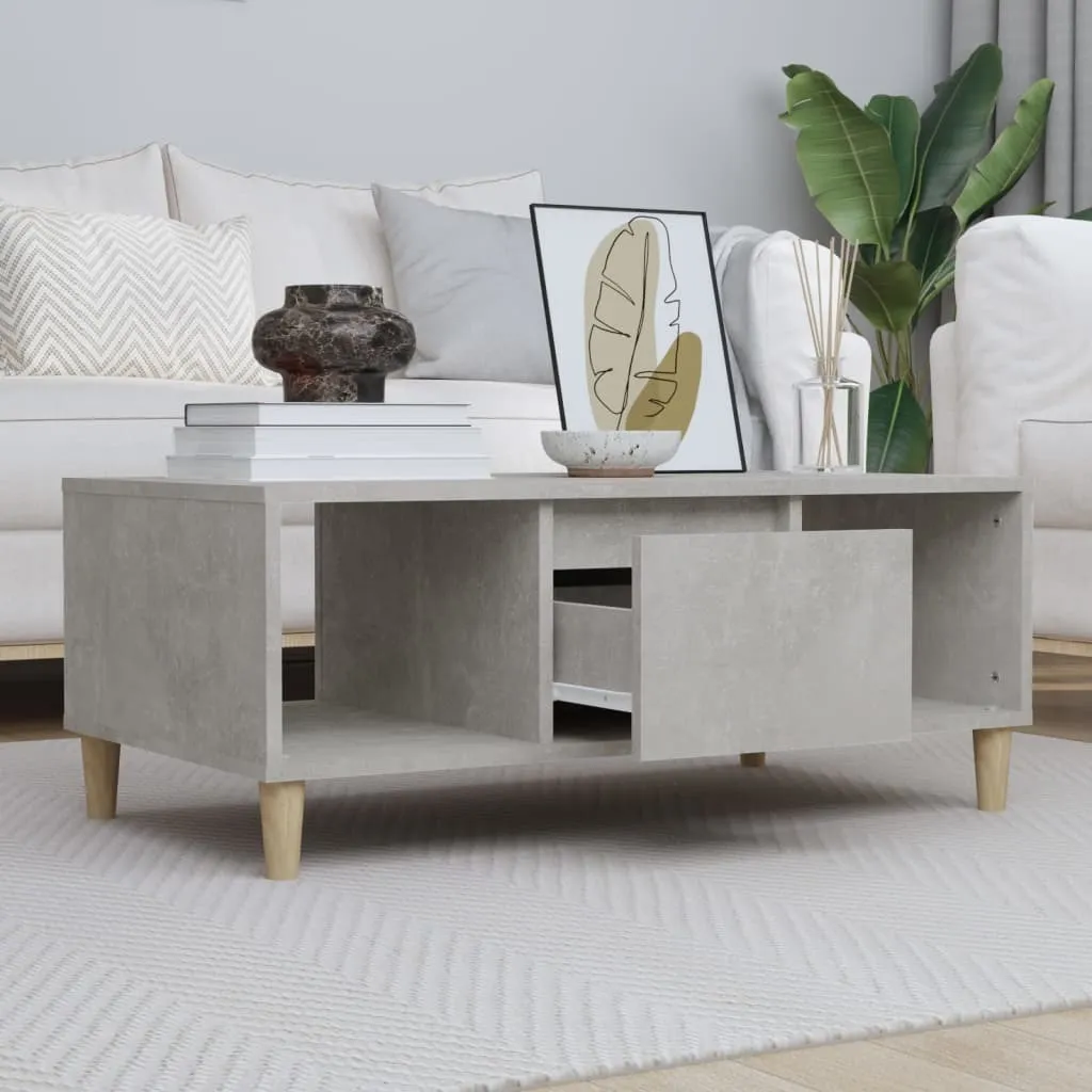 Tavolino in Legno Ingegnerizzato Grigio Cemento | vidaXL 90x50x36.5