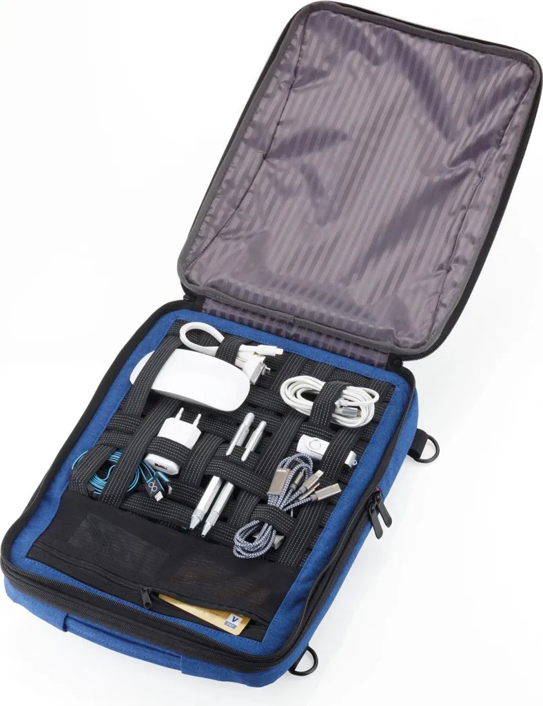Sac à dos connecté TROIKA SAFTSACK RUC71/DB avec câble USB bleu
