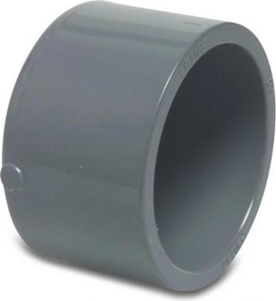 Mega uzávěr PVC-U 63 mm s lepicí zásuvkou 16 bar, šedý Obrázek produktu 