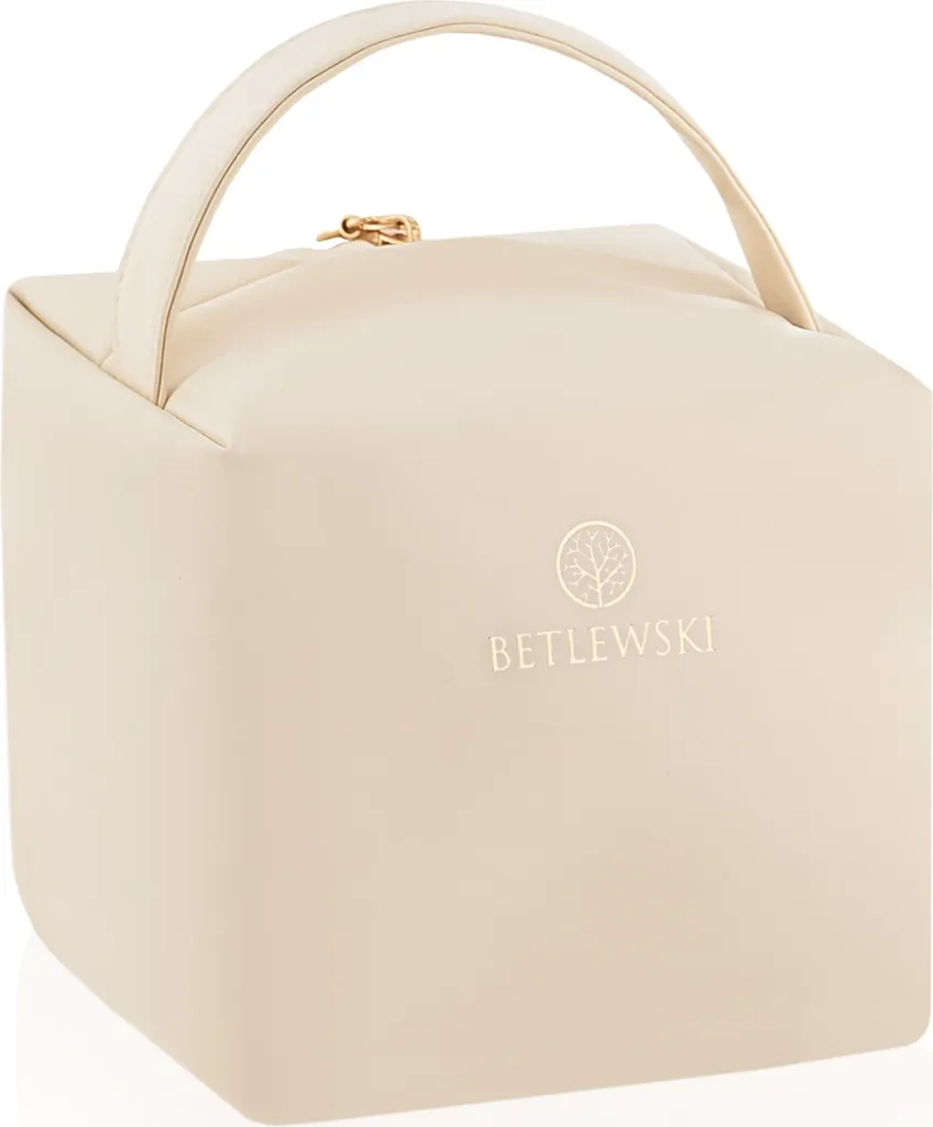 Trousse de toilette carrée beige BKP-05 : finissez-en avec le désordre