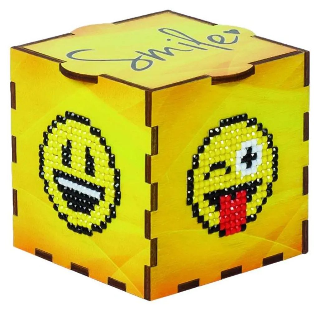 Diamond Painting Smiley Bois Wizardi - Strass Brillants et Support Robuste