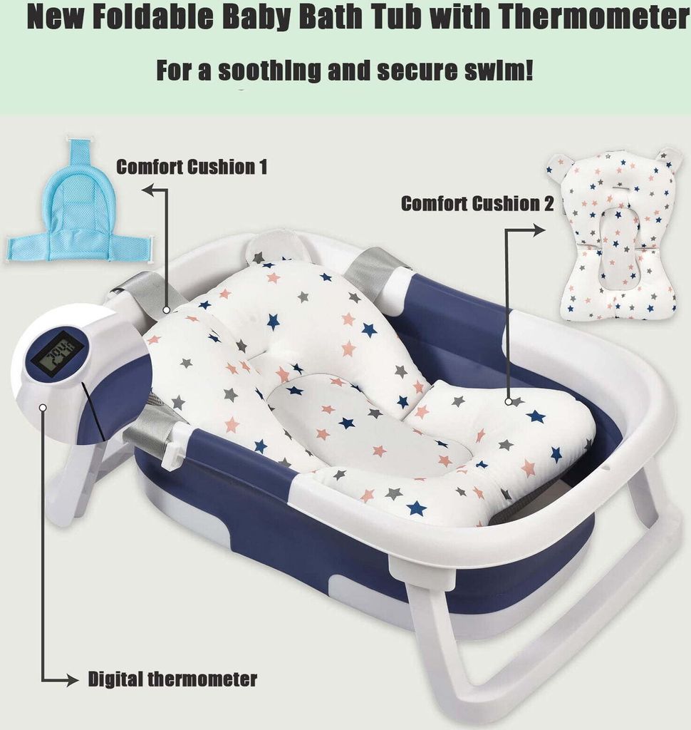 Baby Badewanne Faltbare Babybadewanne mit Thermometer, Produktbild 4