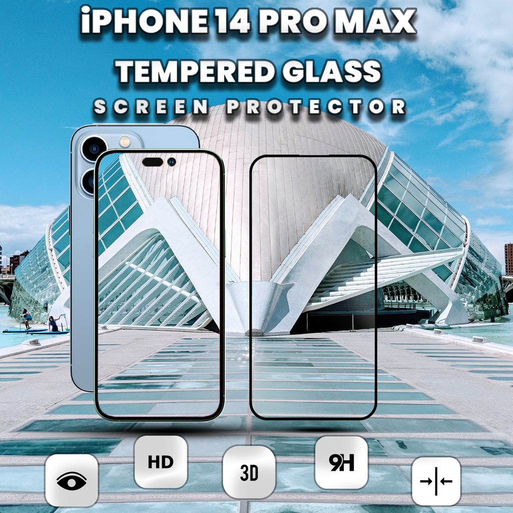 iPhone 14 Pro Max – gehärtetes Glas 9H – 3D-Displayschutz in Superqualität