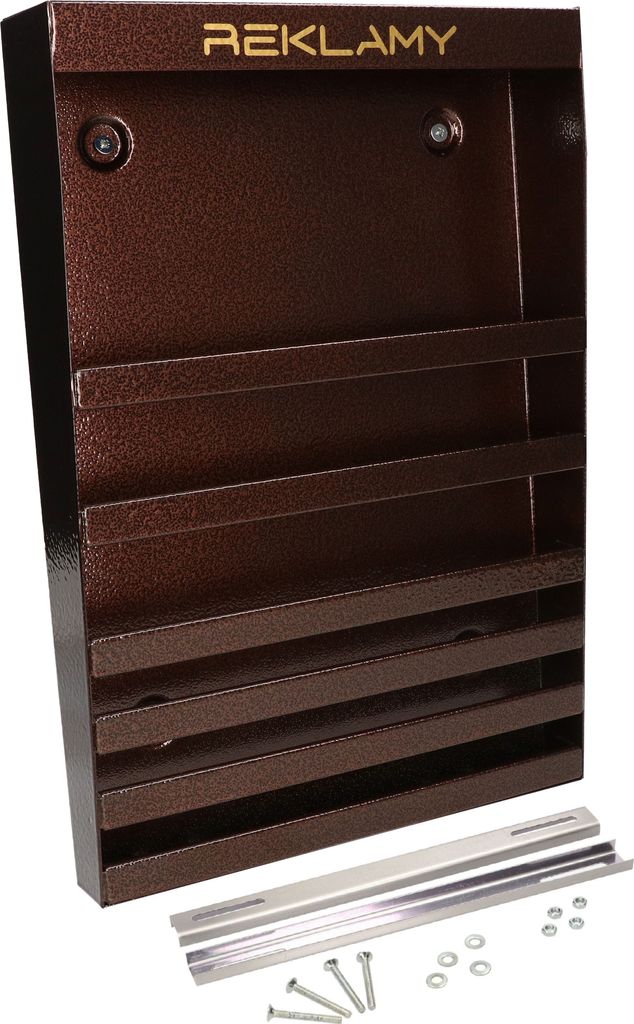 KOTARBAU Wand-Prospekthalter für Werbematerial 340 mm x 240 mm x 30 mm mit Montageleiste Verzinktes Blech Antik-Kupfer