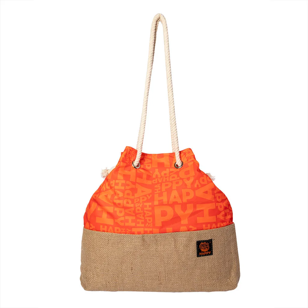Biggdesign Moods Up Sac à bandoulière de plage en polyester et jute orange