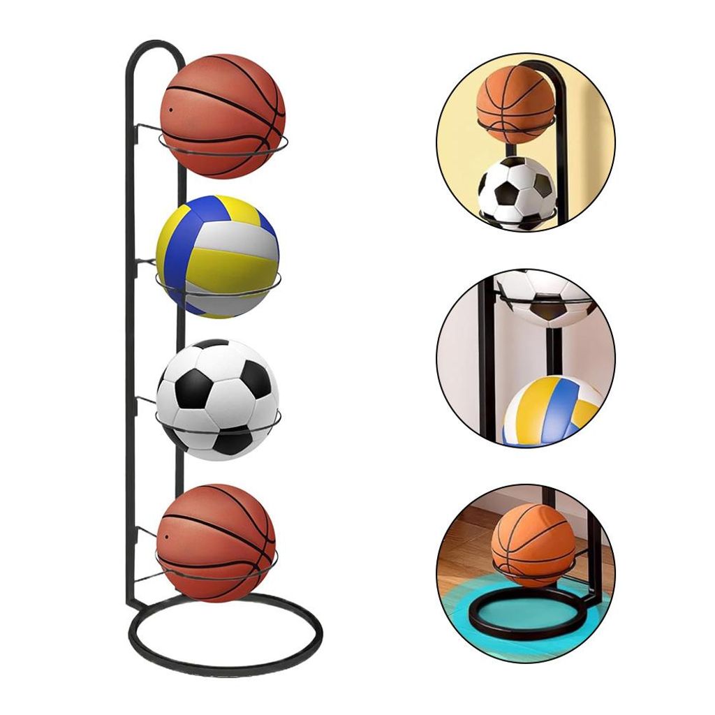 4 Lagige Basketball Aufbewahrungsregal Ballregal Sportgeräte-Organizer Fußballständer