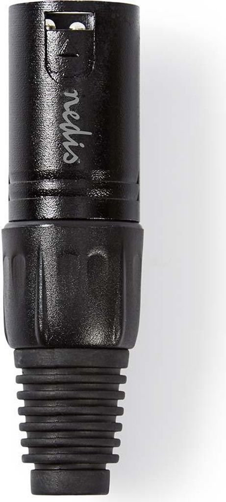 Nedis XLR-Anschluss / Gerade / Stecker / Vernickelt / Lötung / Kabeleingangsdurchmesser: 5.0 mm / Metall / Schwarz / 1 Stück / Plastikbeutel