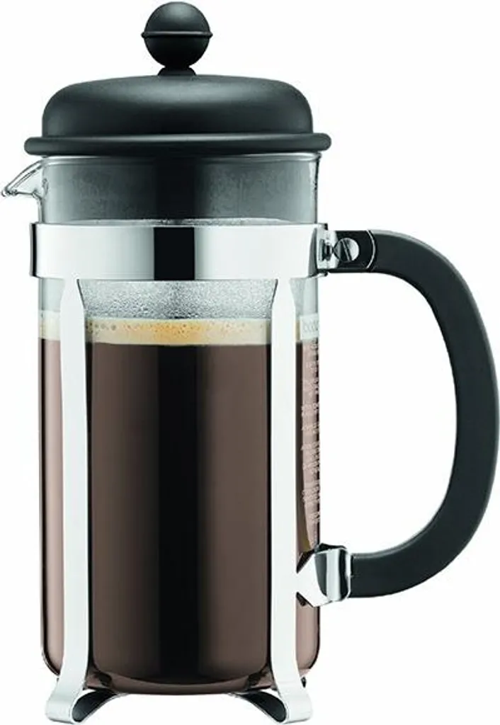 Cafetière à piston Bodum 1L Noir 8 tasses : Verre borosilicate durable