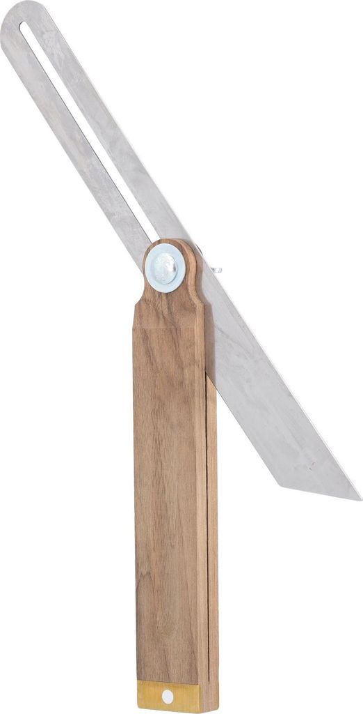 STUBAI Gehrmaß 330 mm beweglich | hochwertige Federstahlschiene mit Nussholzschenkel | Profi Winkelmesser für präzise Messungen und Markierungen