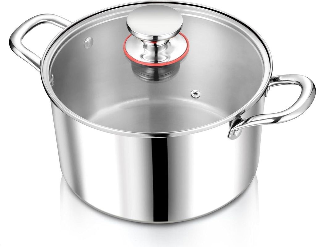 Herogo Edelstahl Kochtopf mit Glasdeckel Ø 20 cm für Produktbild 
