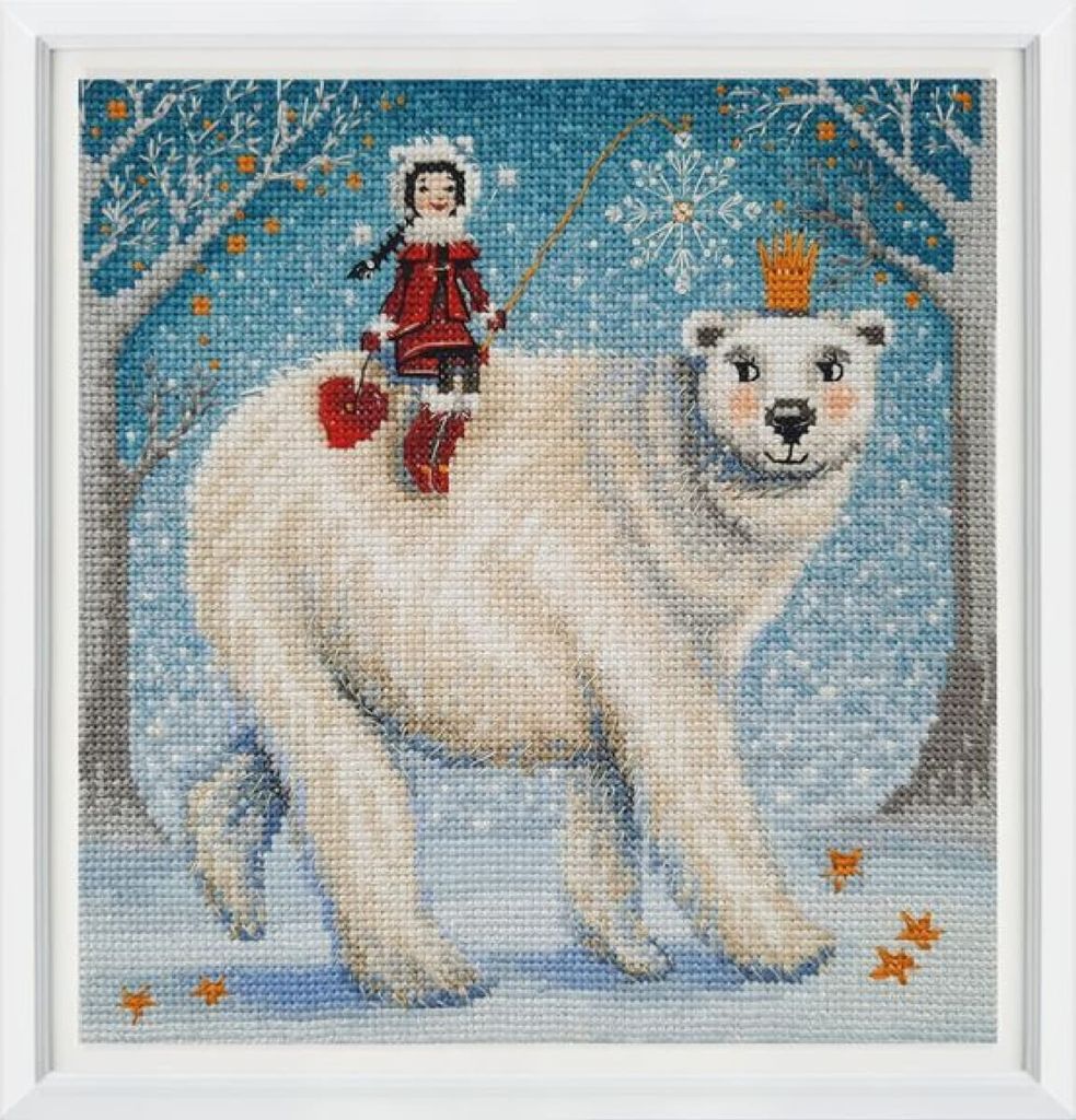 RTO Kreuzstich Stickpackung "Wie man eine Schneeflocke fängt", Zählmuster, 20x20cm