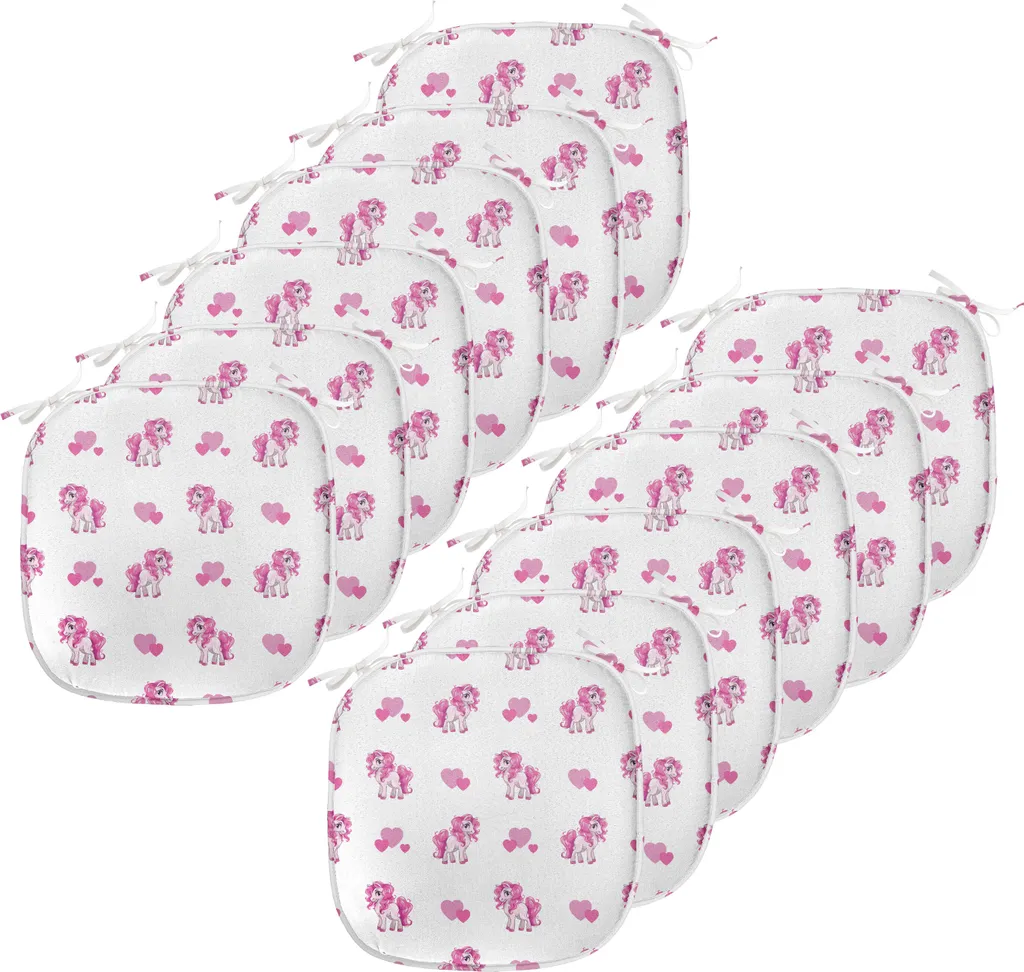Coussin de chaise imperméable 40x40 cm rose poney ABAKUHAUS lot de 12