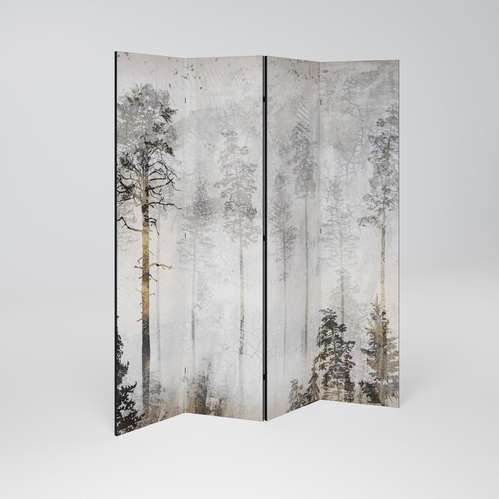 SpaceRebels Paravent Raumteiler - 4-teilig Raumtrenner, Druck 1-Seite - Raumtrenner - Trennwand Wohnung - Room Divider - Spanische Wand Deko Modern...