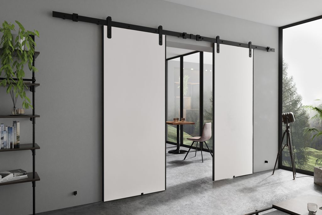 KIER FURNITURE AURA DUO – Schiebetür Komplettset – 212x205x1,6 cm - Weiß