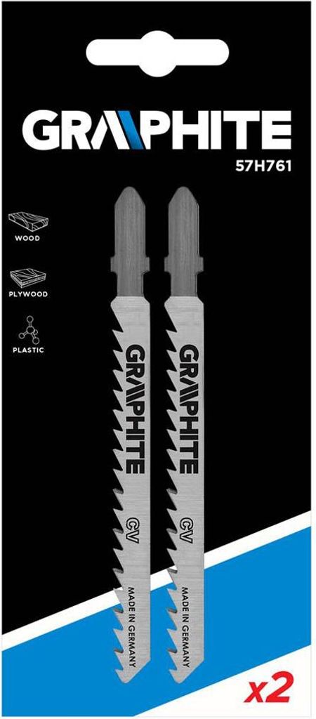 GRAPHITE - Graphite - Stichsägeblätter - Für Holz/Kunststoff - Grob (2 Stück) - EU -
