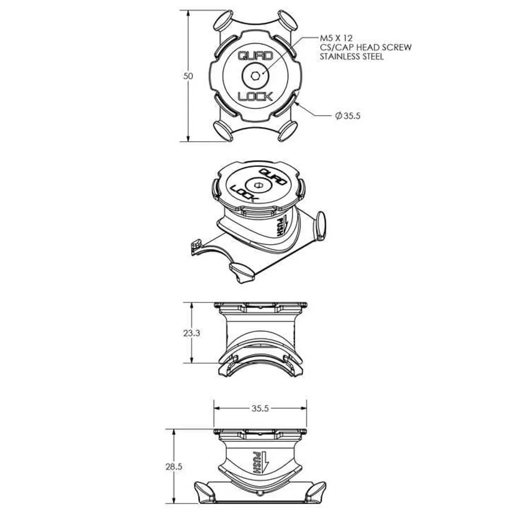 Support Vélo Quad Lock Guidon/Potence - Verrouillage rapide et robuste - 11