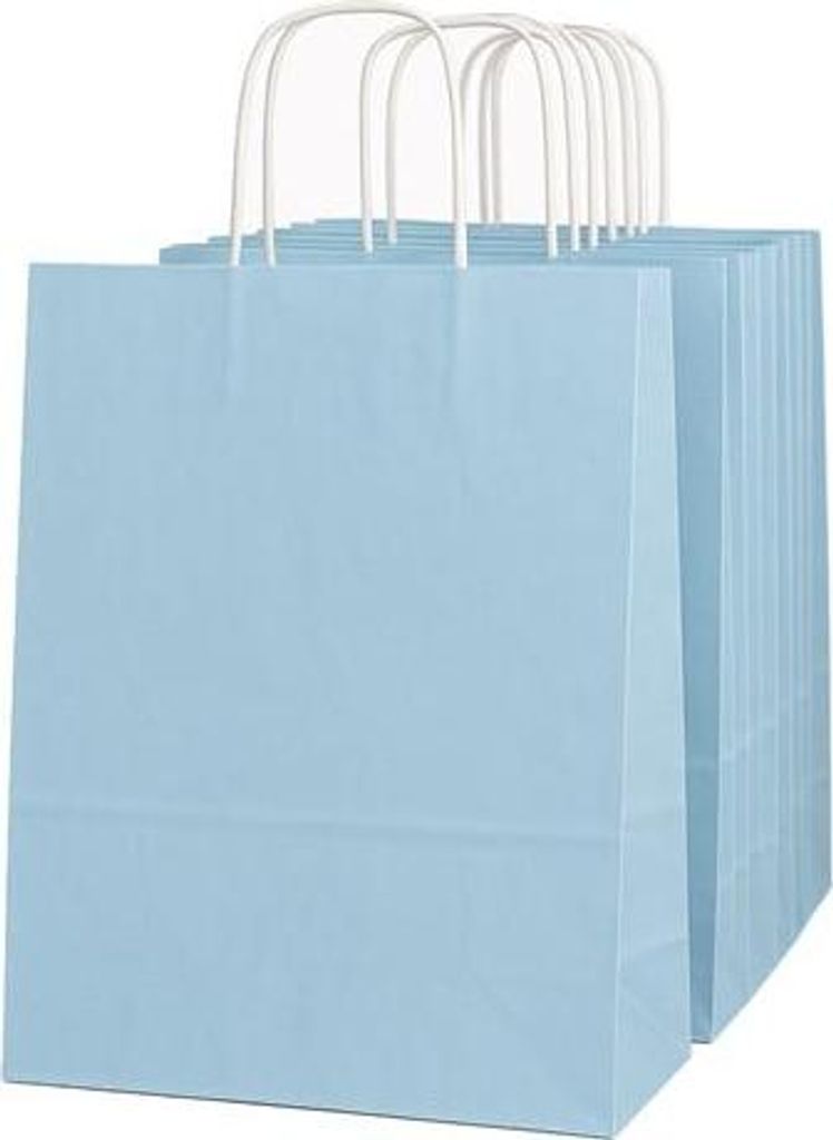 Papiertüte für Geschenke, Paket 240 x 100 x 320, blau, 10 Stück