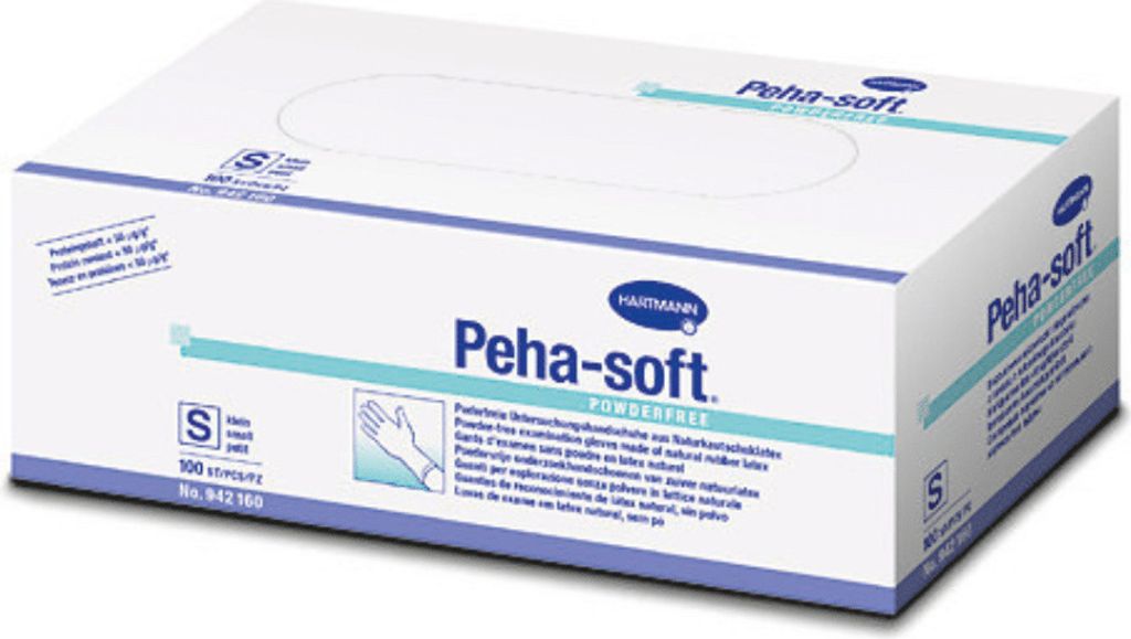 Peha-soft® powderfree Latexhandschuh Größe L 100 Stück Produktbild 3