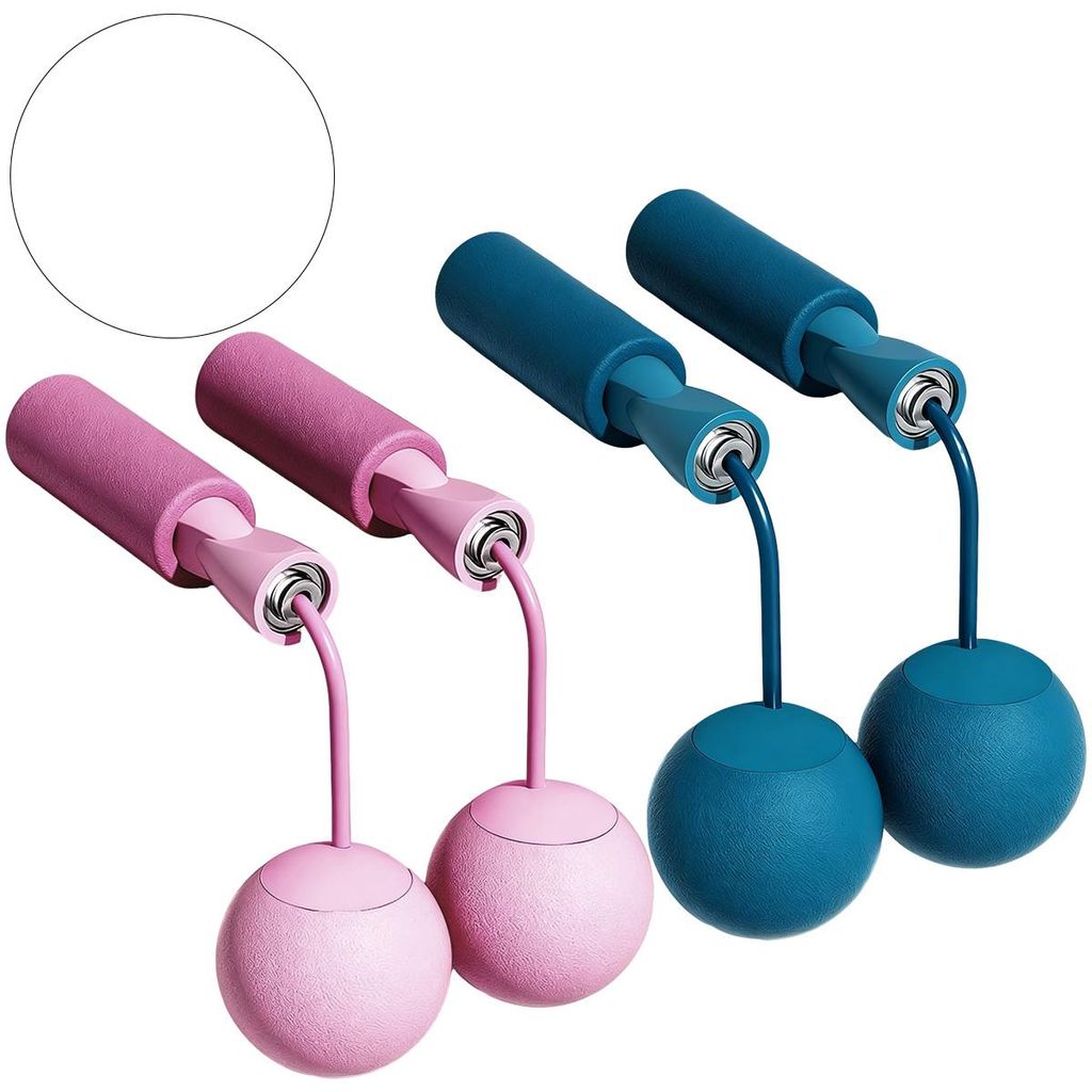 2 Paar Springseile, doppelt gelagert und gewichtete Griffe, Fitness-Seile für Erwachsene, Kinder und Studenten