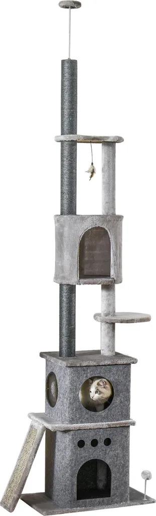 Arbre à Chat XXL Réglable en Hauteur 255 cm avec Griffoir Sisal Robuste
