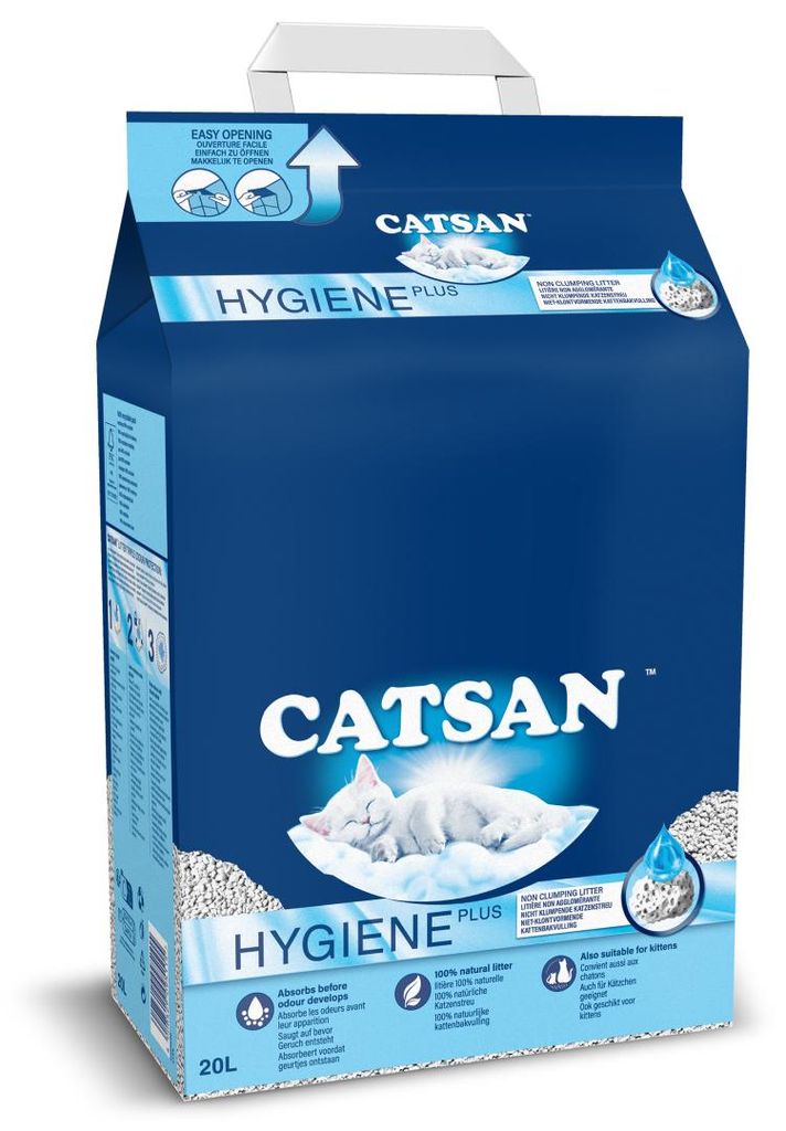 CATSAN Hygiene plus, Granulat, 20 l, Biały, Papierowa torba Zdjęcie produktu 