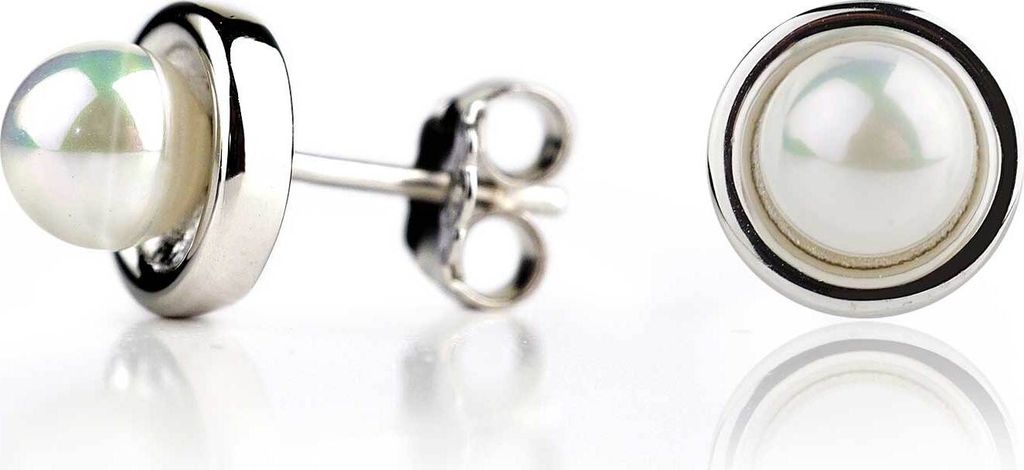 Ohrstecker 925 Sterling Silber mit Süßwasserzuchtperle 6mm