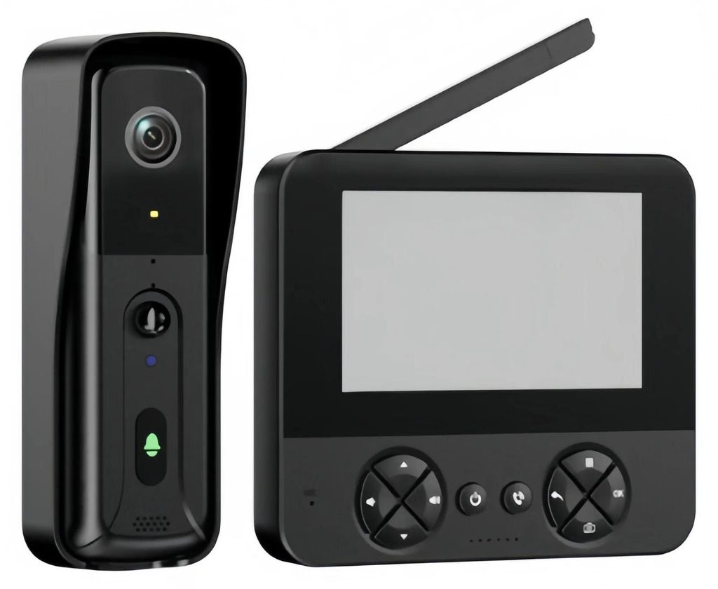 Smart Video-Türklingel - Türklingel mit Kamera - 10,9 cm IPS-Display - WLAN - Zwei-Wege-Audio - Nachtsicht - Bewegungserkennung - 1,3 MP Kamera -...
