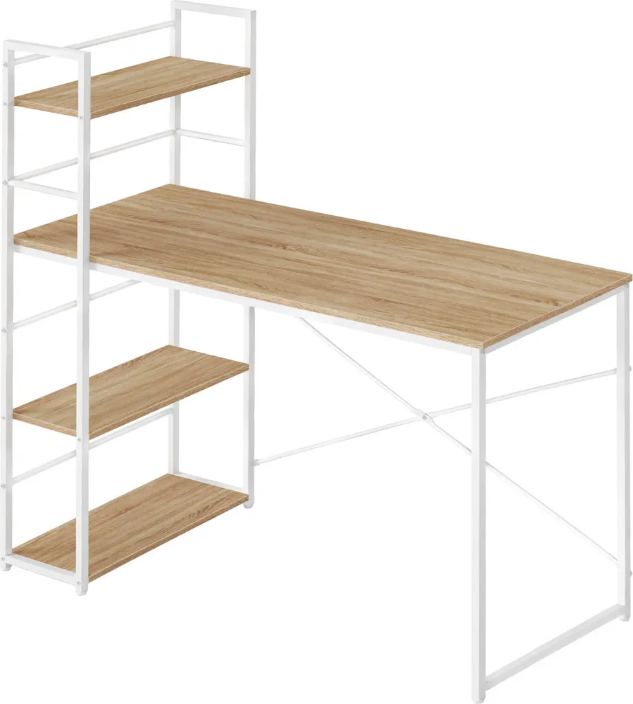 Bureau gain de place 120x44 cm avec rangement pour petits espaces Sonoma