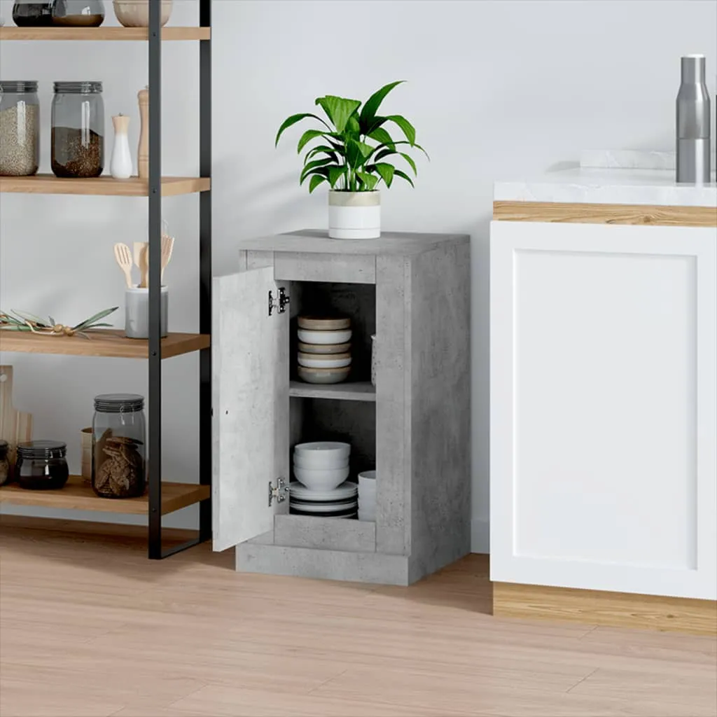 Petit buffet de rangement gris béton meuble d'appoint polyvalent vidaXL