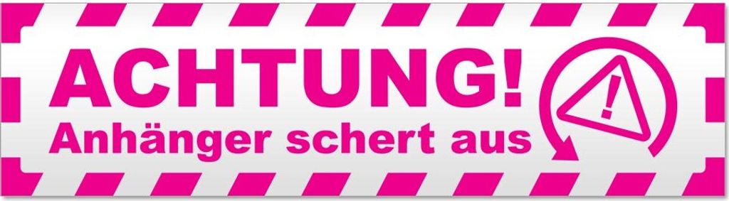 Achtung Anhänger gestreift Magnetschild Schild magnetisch
