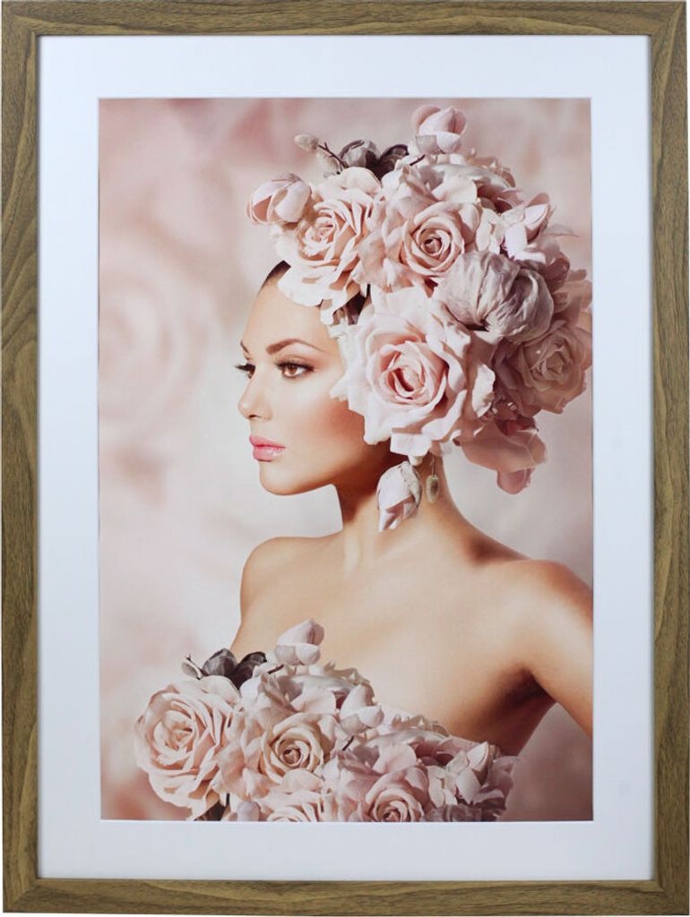 Bilderrahmen Holz Rahmen Plexi Acryl Collage Wanddeko Poster quadratisch S215 - Farbe: Eiche | Format: 50x70